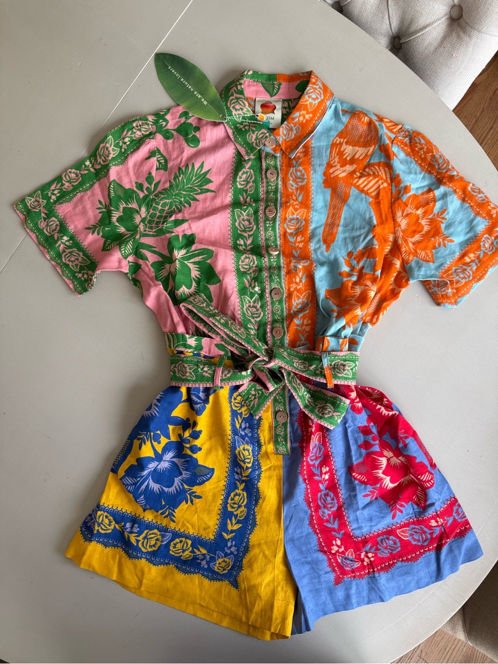 NEW FARM Rio Lace Garden Mix Scarves Romper SIZE medium - Picture 6 of 13